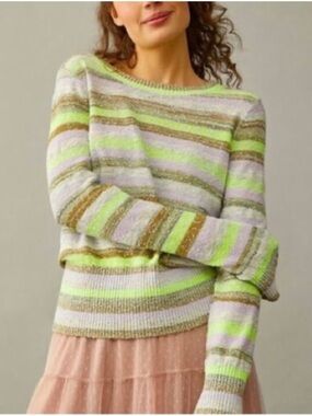 Anthropologie Pilcro Darby Stripe Summer Sweater Medium